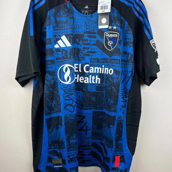 🔥 Adidas San Jose Earthquakes 2024 Away Jersey 2XL - Authentic MLS Shirt - New - Picture 1 of 9